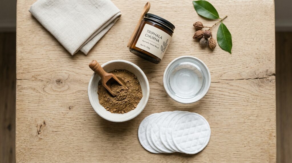 Triphala powder bowl cotton pads 202606201643 2